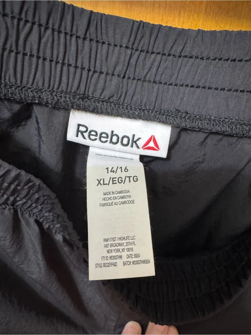 Reebok Black Joggers with Pink Reebok Logo